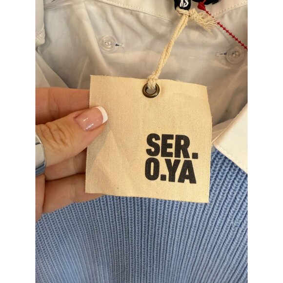 NEW SER.O.YA Blue Chloe Sweater Dress NWT - Size XS - Picture 9 of 10